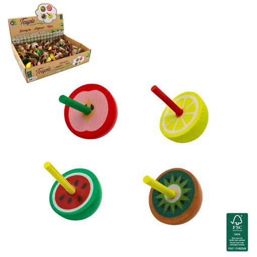 Picture of WOODEN FRUIT SPINNING TOP 4CM
